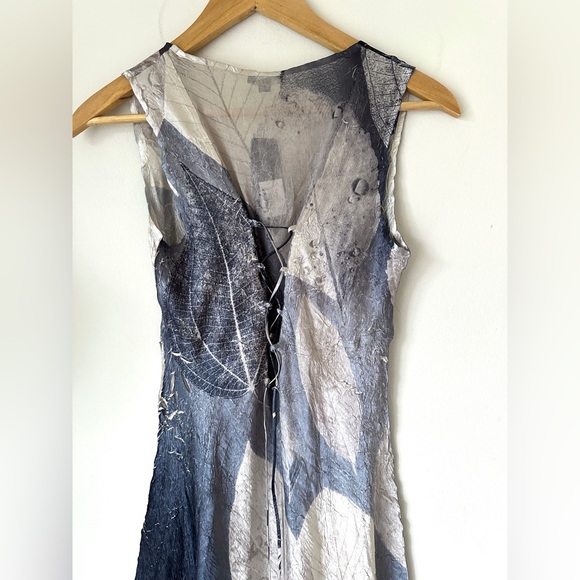 NWT Komarov  Women's Maxi Evening Crinkle Dress  Ruffles Sheer SZ XS Whimsigoth - Picture 6 of 9